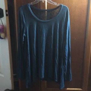 Lace long sleeve blue top torrid